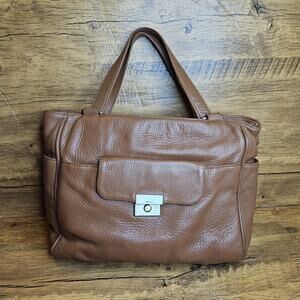 DKNY Donna Karen Brown Tan leather Shoulder bag purse